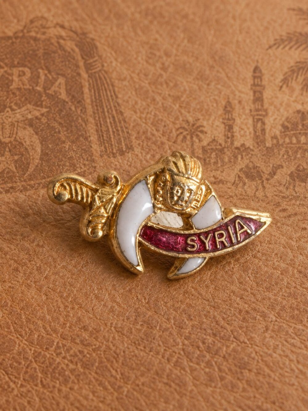 Syria Shriners Freemasonry Pittsburgh Pennsylvania Vintage Lapel Pin - Masonic